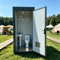 Toilettes mobiles portables avec structure en acier galvanisé, cuvette en céramique, lavabo et base pour chariot élévateur pour port, terminal et quai