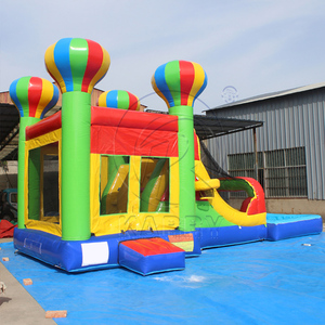 Château gonflable en PVC en forme de montgolfière <span class=keywords><strong>pour</strong></span> enfants avec piscine, toboggan et aire de saut <span class=keywords><strong>pour</strong></span> fêtes - Product Image 1