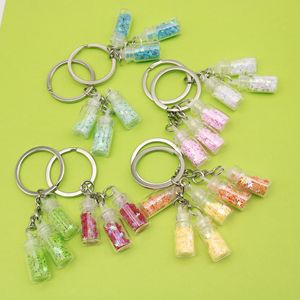 Lucky Crystal Glass Keychain Stylish Bottle Design for Easy Car Key Organization