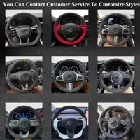 Housse de volant de voiture en cuir suédé noir DIY, accessoires de voiture pour BMW M Sport E46 330i 330Ci E39 540i 525i 530i M3 E46