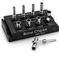 Kit de fabrication de copeaux d'os dentaires manuels en acier inoxydable avec ensemble de bouchons