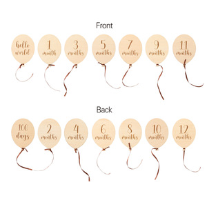 Carta <span class=keywords><strong>del</strong></span> <span class=keywords><strong>mese</strong></span> <span class=keywords><strong>del</strong></span> palloncino digitale pietra miliare in legno stile nordico Spot 100 giorni 1-12 mesi per la cabina fotografica oggetti di scena di compleanno commemorativi - Product Image 2