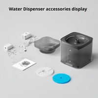Fontaine à eau pour animaux de compagnie en acier inoxydable et plastique, type petite fleur, semi-automatique, utilisation intérieure/extérieure pour chats et chiens
