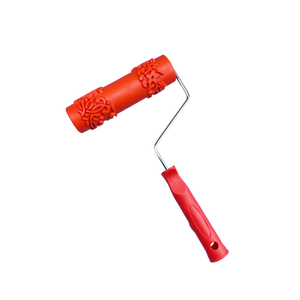 Nhà Máy Cung Cấp 7-Inch Stick-Loại Cứng Cao Su Mô Hình Con Lăn Vách Thạch Cao Bùn Tường Kết Cấu Stencil Sơn Con Lăn Bàn Chải - Product Image 1