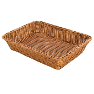 Cesta de Almacenamiento de Mimbre PP Tejida a Mano, Resistente y Lavable, Estilo Mimbre, para Servir Alimentos en la Cocina - Product Image 2