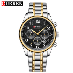 Montres à quartz de luxe décontractées CURREN 8466 pour homme, affichage double calendrier et semaine, montre en acier inoxydable pour affaires - Product Image 4