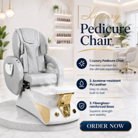 Fauteuil de pédicure spa de luxe avec bain à remous, massage électrique, siège inclinable, éclairage LED sans tuyauterie, mobilier de salon de beauté et de manucure