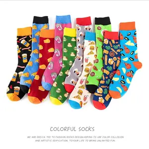 Men's Cotton Novelty Funny Socks With Print Cute Colorful Cartoon Food Women's Sock Happy Casual Harajuku Crew Art Socks