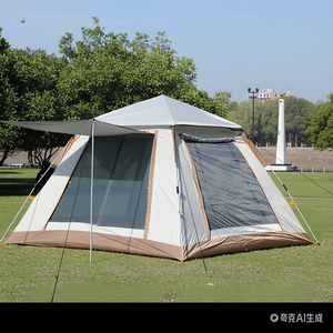 <span class=keywords><strong>Tente</strong></span> <span class=keywords><strong>de</strong></span> camping extérieure, <span class=keywords><strong>tente</strong></span> <span class=keywords><strong>de</strong></span> camping portable à ouverture rapide entièrement automatique, équipée <span class=keywords><strong>de</strong></span> tissu Oxford pour 4 personnes - Product Image 2