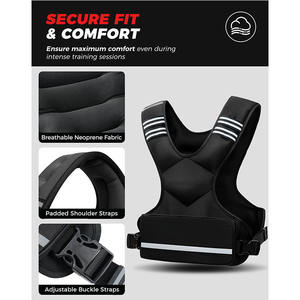 <span class=keywords><strong>Gilet</strong></span> <span class=keywords><strong>lesté</strong></span> réglable Leeton en néoprène et sable de fer, capacité de charge 3-10 <span class=keywords><strong>kg</strong></span>, pour hommes et femmes, course à pied et entraînement en extérieur - Product Image 3