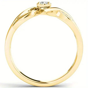 Anello di fidanzamento da donna in oro massiccio 18 carati con diamante taglio brillante rotondo e pavé, gioielleria raffinata T0962 - Product Image 5