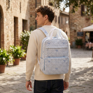 Travel Backpack 20-35L <b>Large</b> Capacity Adjustable Strap <b>Bow</b> Design For Men Leisure Travel Polyester Material - Product Image 1