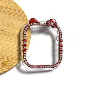 เคสนาฬิกาอัจฉริยะหัวแมวประดับเพชรกลวงหรูหราสำหรับ <span class=keywords><strong>Apple</strong></span> <span class=keywords><strong>Watch</strong></span> 49มม. ใช้ได้กับ S10 S9 <span class=keywords><strong>S8</strong></span> S7 - Product Image 4