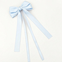 Barrette à cheveux simple en satin avec nœud long pour fille, accessoire de coiffure