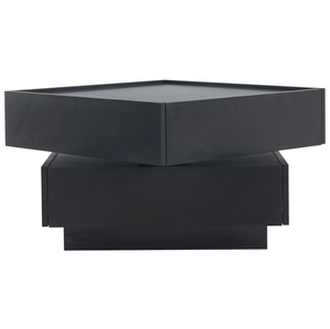 360 °   <span class=keywords><strong>Table</strong></span> <span class=keywords><strong>basse</strong></span> rotative noire avec 2 étagères et rangement, <span class=keywords><strong>design</strong></span> bicolore, <span class=keywords><strong>table</strong></span> de rangement pour salon, armoire centrale - Product Image 6