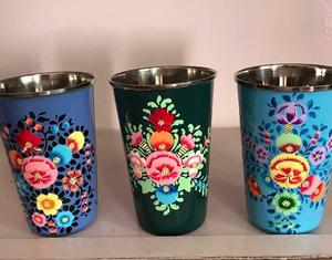 Vaso de Acero Inoxidable con Diseño Floral, Taza de Acero Clásica de 200 ml con Impresión Esmaltada para Hogar, Hotel, Restaurante - Product Image 5
