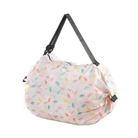 Sac à bandoulière de voyage pliable rayé de style japonais, pochette de rangement portable, épaisse et écologique en PLA, pour le shopping et les cadeaux