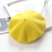 Femmes Filles Béret Artiste Français Chaud Laine Bonnet d'Hiver Rétro Vintage Béret Uni Couleur Solide Elégant Dames