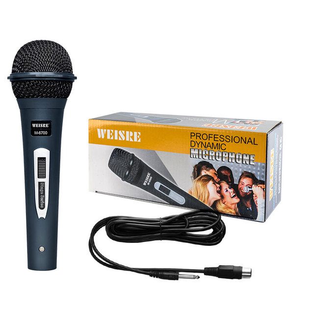 DM-6700 Plastics Handheld Wired Microphone Professional Mic Studio Karaoke Mic Vocal Cardioid Karaoke Microphone Dynamic Microp