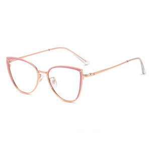 <span class=keywords><strong>Occhiali</strong></span> <span class=keywords><strong>da</strong></span> <span class=keywords><strong>Vista</strong></span> Alla Moda per Donne <span class=keywords><strong>con</strong></span> Protezione Anti-Luce Blu, Montatura in Metallo Stile Occhio di Gatto, Lenti Stampate - Product Image 6