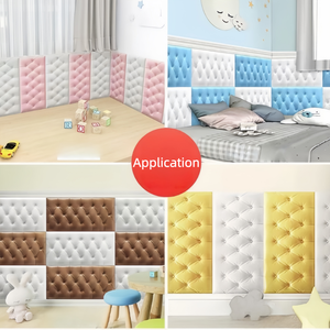 3 डी स्व-चिपकने वाला नरम दीवार पैनल-बेडरूम के भोजन और विला उच्चारण दीवारों के लिए आधुनिक वाटरप्रूफ एंटी-टकराव साउंडप्रूफ - Product Image 4