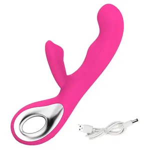 ウサギバイブレーター2-in-1クリトリス刺激器Gスポットアナル膣マッサージャーデュアルモーターDildo Femanオナニーセックスおもちゃ女性用 - Product Image 1