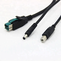 Câble d'alimentation USB vers Hosiden + USB B mâle DC 5521 pour terminal pos 1 en 2 12V