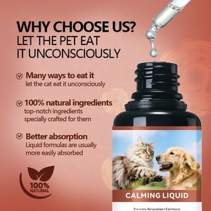 Cairan Penenang Anjing Kucing, Pendukung Pelatihan & Fokus, Suplemen Kesehatan Penenang, Tetes Berkualitas untuk Hewan Peliharaan & Manusia, 60ml Melatonin Penenang - Product Image 6