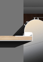 Profilé LED en aluminium anodisé courbé et flexible de qualité supérieure pour éclairage de plafond intérieur, à encastrer dans le plâtre