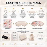 Masque de sommeil en soie premium 22 Momme, masque de sommeil en soie en gros avec sangle élastique, en stock, faible MOQ