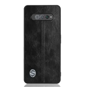 Hot sale Soft Edge PU Leather Cases Black Shark 5 RS 6.67" Suture Retro Hard Matte Back Cover Retro Phone Case For Xiaomi