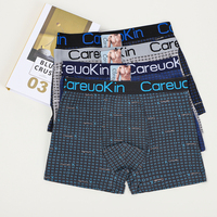 Careuokin Spandex / Polyester Boxers Hommes À Carreaux Floral Dernier Imprimer Xxx Mens Mid Waist Boxer Briefs Slip 2024 En Vrac