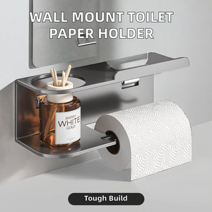 Vente en gros de métal adhésif <span class=keywords><strong>papier</strong></span> <span class=keywords><strong>toilette</strong></span> salle de bain rouleau de <span class=keywords><strong>papier</strong></span> hygiénique cintre <span class=keywords><strong>support</strong></span> mural porte-<span class=keywords><strong>papier</strong></span> hygiénique avec étagère de rangement - Product Image 4