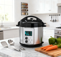 Autocuiseur Électrique Multifonction en Acier Inoxydable GT601-M06 à Commande Micro-ordinateur, 6L-8L, Cuiseur à Riz Domestique Antiadhésif
