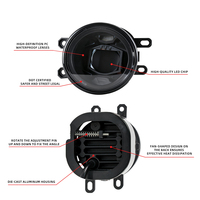Nouveau boîtier de phare antibrouillard jaune de 3,5 pouces, étanche IP67, 10-30V, kit d'assemblage de phare antibrouillard pour Tacoma/Runner/ 2014-2019-2023