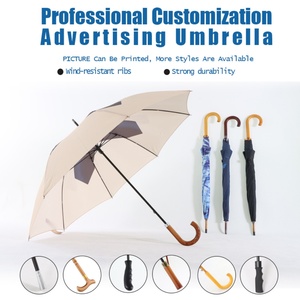 Extra Large Custom Logo Fiberglass Umbrellas Anti UV Straight Design Exclusive Promotion Product - Product Image 4