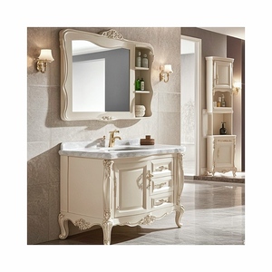 <span class=keywords><strong>Homedee</strong></span> Meuble sous-vasque de salle de bain sur pied en chêne foncé de grande taille du Vietnam - Product Image 6