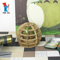 Lanterne de bureau en bois personnalisable DIY, jouet éducatif de dessin animé, pour la décoration de la maison, puzzle 3D en carton ondulé à assembler, idéal pour les cadeaux