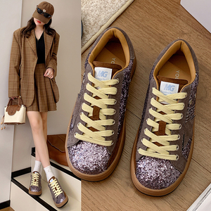 Trend Classic Luxury Women's <strong>Trainer</strong> Sneakers Casual Thick Skateboarding Bling <strong>Trainers</strong> for Walking Style - Product Image 1