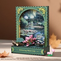 Cutebee Modèle de scène miniature sur pied, veilleuse, puzzle 3D, artisanat, ensemble décoratif, cadeau de vacances, composants de scène de rue en bois