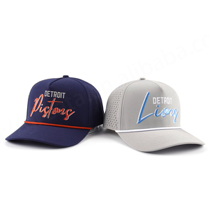 BSCI personnalisé séchage rapide 100% polyester unisexe casquette de Baseball 5 panneaux broderie Logo découpé au Laser trou étanche conception perforée - Product Image 1