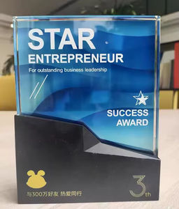 व्यक्तिगत पट्टिका क्रिस्टल ट्रॉफी uv-मुद्रित क्रिस्टल रखरखाव संगमरमर स्टैंड के साथ प्रशंसा पट्टिका - Product Image 6