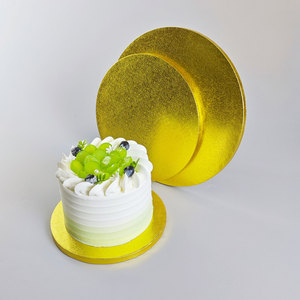 Plateau rond en carton pour gâteau, blanc et or, base pour gâteau, présentoir alimentaire, taille personnalisée, emballage pour boulangerie, boîte personnalisée - Product Image 3