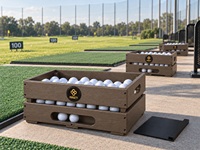 Distributeur de balles de golf en plastique recyclé marron avec sortie amovible et fermeture disponible, organisateur de balles d'entraînement, accessoires pour clubs de golf