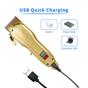 Tóc Chuyên Nghiệp Clipper cắt tóc sử dụng thép không gỉ Lưỡi Vàng Tóc Clipper tông đơ với <span class=keywords><strong>10</strong></span> giới hạn lược - Product Image 3