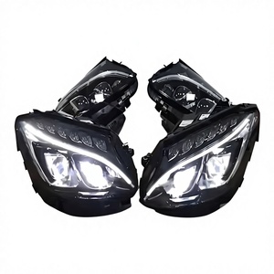 Faros Delanteros LED para Mercedes-Benz Clase C C180 C200 <span class=keywords><strong>C26</strong></span> C300 W205, Configuración Alta, Lente Dual LED, 12V, Accesorios para Auto - Product Image 1