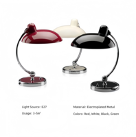 Lampe de bureau rétro classique rouge vert blanc noir coquille lampe de table LED incurvée classique avec 3CCT pour bureau d'étude et décoration intérieure