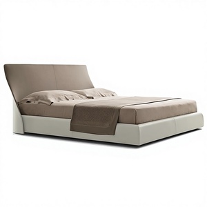 Lit design italien minimaliste en cuir double, moderne, grand, plat, simple, pour chambre principale, taille <span class=keywords><strong>king</strong></span> size 1,8 m - Product Image 1