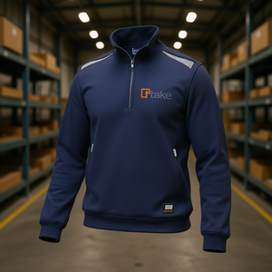 Sweat-shirt à demi-zip Ttake Felpa Regular Blu Xl Workwear - Product Image 3