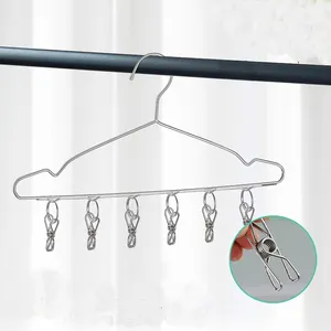 Hot sale dry cleaner hangers 201stainless steel cloths hanger with clips